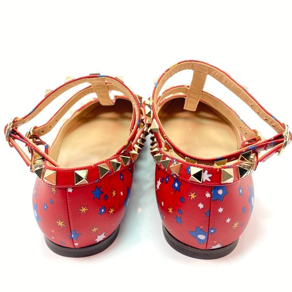 🌷❤️🔥FINAL SALE 🔥 NO OFFERS🌷💥Valentino Garavani Rockstud Star Flats 35.5 - Picture 5 of 7